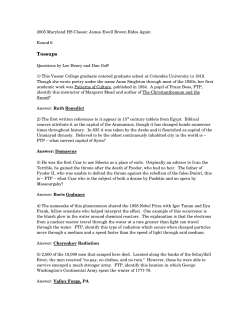 Tossups - Quizbowl Packet Archive