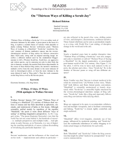 On "Thirteen Ways of Killing a Scrub-Jay"