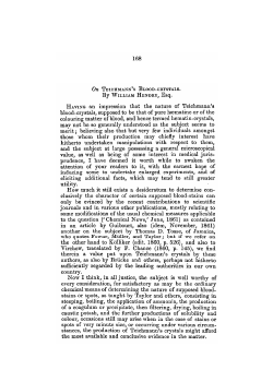 168 HAVING an impression that the nature of Teichmann`s blood