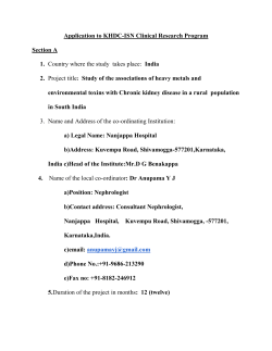 Application to KHDC-ISN Clinical Research Program Section A 1