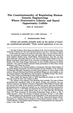 The Constitutionality of Regulating Human Genetic Engineering