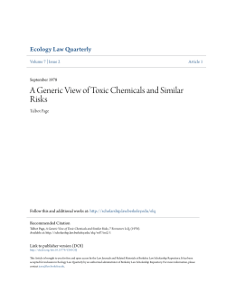 A Generic View of Toxic Chemicals and Similar Risks