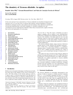 The chemistry of Stemona alkaloids: An update