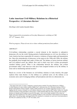 Latin American Civil-Military Relations in a Historical Perspective: A