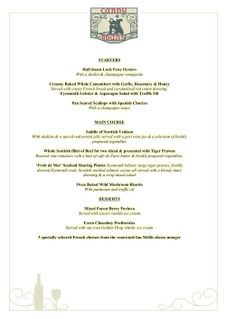 STARTERS Half dozen Loch Fyne Oysters With a shallot