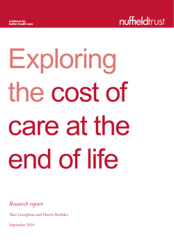 Exploring the cost of care at the end of life
