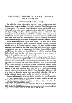 Minimizing Disputes in Labor Contract Negotiations