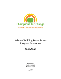 Arizona Building Better Bones Program Evaluation 2008-2009