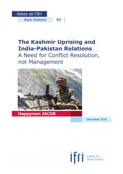 The Kashmir Uprising and India-Pakistan Relations : A Need for