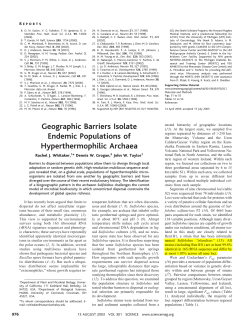 Geographic Barriers Isolate Endemic Populations of