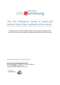 The Trio Presidency theme of small and medium