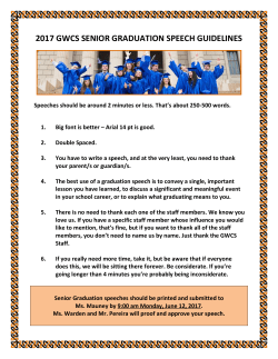 Graduation Speeches - GW Community School