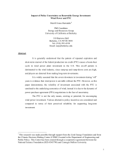 1 Impact of Policy Uncertainty on Renewable Energy Investment