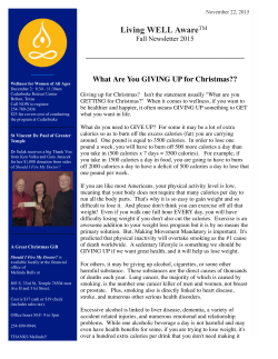 Living WELL Aware - Fall Newsletter 2015