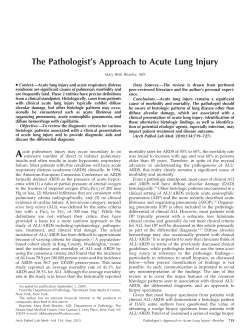 The Pathologist`s Approach to Acute Lung Injury