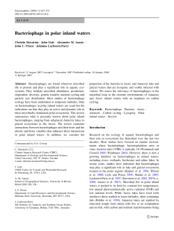 Bacteriophage in polar inland waters