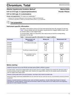 Hach Chromium Total Reagent Set