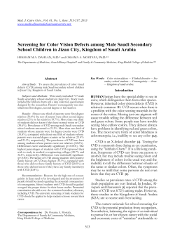 Screening for Color Vision Defects among Male Saudi Secondary