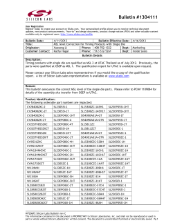 1304111 SL Single Die MSL Bulletin