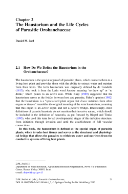 The Haustorium and the Life Cycles of Parasitic