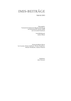 imis-beiträge - Institut für Migrationsforschung und Interkulturelle