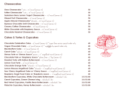 Desserts - Calories Restaurant