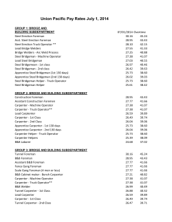 Union Pacific Pay Rates July 1, 2014