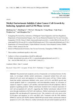 Methyl Sartortuoate Inhibits Colon Cancer Cell Growth by Inducing