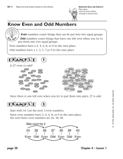 Know Even and Odd Numbers