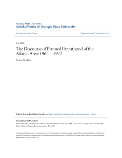 The Discourse of Planned Parenthood of the Atlanta Area: 1964