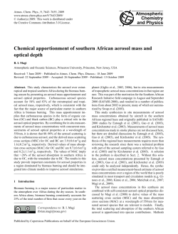 Chemical apportionment of southern African aerosol mass and