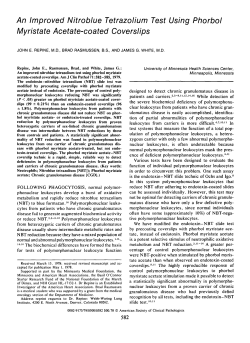 An Improved Nitroblue Tetrazolium Test Using Phorbol Myristate