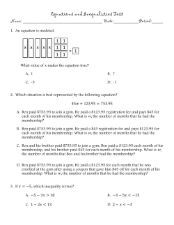 Equations and Inequalities Test