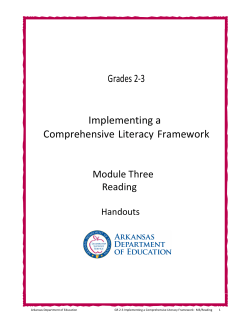 Grades 2-‐3 Implementing a Comprehensive Literacy Framework