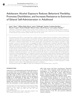 Adolescent Alcohol Exposure Reduces Behavioral