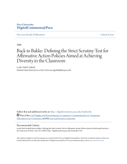 Back to Bakke: Defining the Strict Scrutiny Test for Affirmative Action