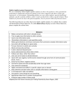 Highly Capable Learner Characteristics