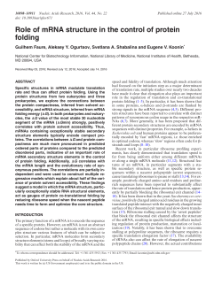 Role of mRNA structure in the control of protein
