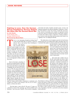 BOOK REVIEWS Fighting to Lose. How the German Secret