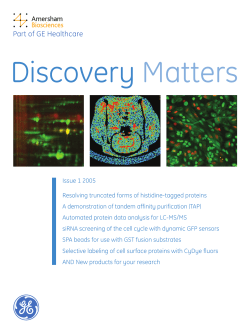Discovery Matters 1 - GE Healthcare Life Sciences
