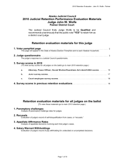 2010 Retention Evaluation - John W. Wolfe