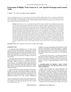Expression of Highly Toxic Genes in E. coli: Special