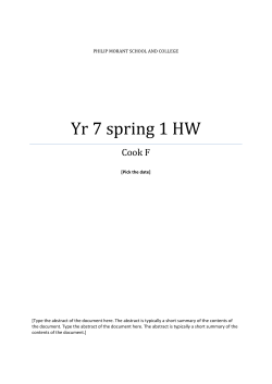 Yr 7 spring 1 HW - Philip Morant School and College
