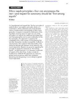 Ethics needs principles&mdash;four can encompass the rest&mdash;and respect