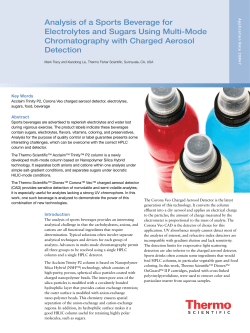 Analysis of a Sports Beverage for Electrolytes and Sugars Using