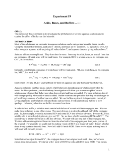 Experiment 19 Acids, Bases, and Buffers rev 2/13