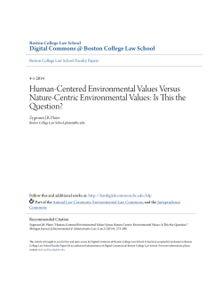Human-Centered Environmental Values Versus Nature