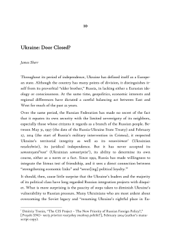 10 Ukraine: Door Closed?