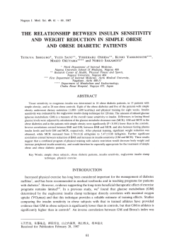 the relationship between insulin sensitivity and weight