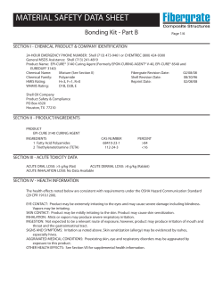 material safety data sheet - Fibergrate Composite Structures